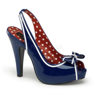 Azul 11,5 cm retro vintage BETTIE-05 Zapatos de tacón altos mujer