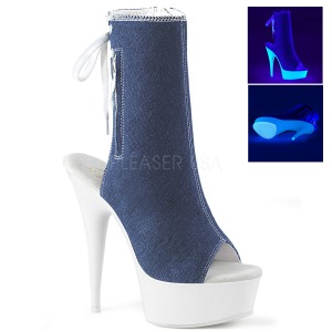 Azul Neon 15 cm DELIGHT-1018SK Zapatos de lona con tacón