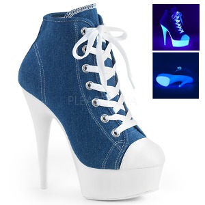 Azul Neon 15 cm DELIGHT-600SK-02 Zapatos de lona con tacón