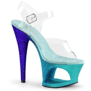 Azul purpurina 18 cm Pleaser MOON-708OMBRE Zapatos con tacones pole dance