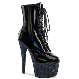 BEJ-1020-7 - 18 cm botines de tac�n altos pleaser strass negro