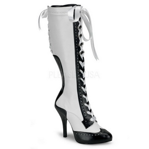 Blanco 11,5 cm TEMPT-126 Botas de Cordones Mujer