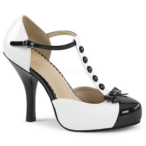 Blanco Charol 11,5 cm PINUP-02 zapatos de salón tallas grandes
