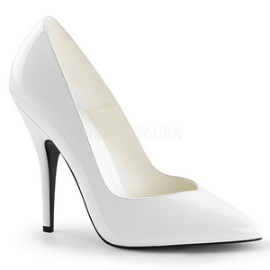 Blanco Charol 13 cm SEDUCE-420V Zapatos de Salón para Hombres