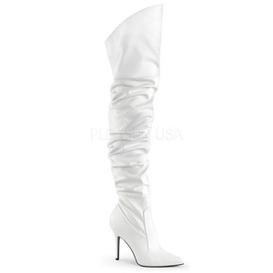Blanco Polipiel 10 cm CLASSIQUE-3011 over knee botas altas con tacón