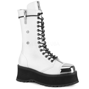 Blanco Vegano 7 cm GRAVEDIGGER-14 botas demoniacult - botas plataforma unisex