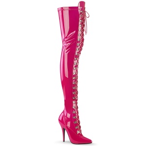 Charol pink 13 cm SEDUCE-3024 botas altas tacón de aguja para hombres