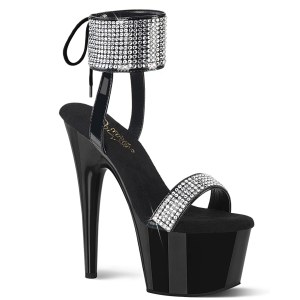 Charol strass 18 cm ADORE-770 tacones altos con correa al tobillo