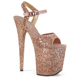 Cobre 20 cm FLAMINGO-810LG brillo plataforma sandalias de tac�n alto
