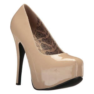 Crema Charol 14,5 cm Burlesque TEEZE-06W zapatos de salón pies anchos hombre