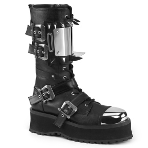 Cuero Vegano GRAVEDIGGER-250 botas con punta de acero - botas de combate demoniacult