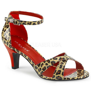 Leopardo Polipiel 7,5 cm DIVINE-435 sandalias tallas grandes