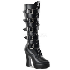 Mate 13 cm ELECTRA-2042 plataforma botas de mujer con hebillas