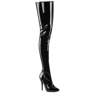 Negro 13 cm SEDUCE-4000 Vinilo plataforma botas altas crotch alto