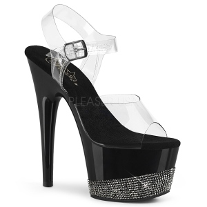 Negro 18 cm ADORE-708-3 Zapatos plataforma con tacones glitter