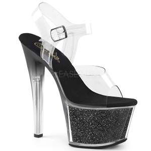Negro 18 cm SKY-308G-T brillo plataforma sandalias de tac�n alto