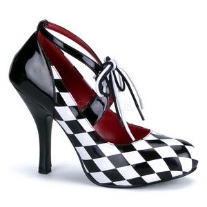 Negro Blanco 10,5 cm HARLEQUIN-03 Zapatos de tacón altos mujer