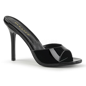 Negro Charol 10 cm CLASSIQUE-01 zapatos de zuecos tallas grandes