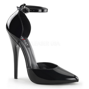 Negro Charol 15 cm DOMINA-402 zapatos de salón tacón bajo