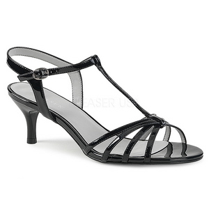 Negro Charol 6 cm KITTEN-06 sandalias tallas grandes