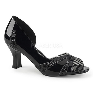 Negro Charol 7,5 cm JENNA-03 zapatos de salón tallas grandes