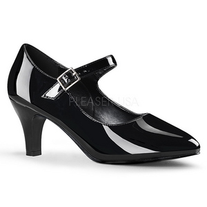 Negro Charol 8 cm DIVINE-440 Zapatos de Salón para Hombres