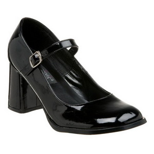 Negro Charol 8 cm GOGO-50 Zapatos de Salón para Hombres