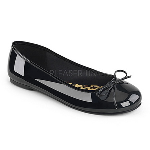 Negro Charol ANNA-01 zapatos de bailarinas tallas grandes