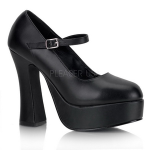 Negro Mate 13 cm DOLLY-50 Mary Jane Plataforma Zapatos de Salón