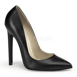 Negro Mate 13 cm SEXY-20 zapatos tacón de aguja puntiagudos