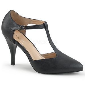 Negro Polipiel 10 cm DREAM-425 zapatos de salón tallas grandes