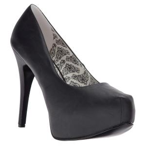 Negro Polipiel 14,5 cm Burlesque TEEZE-06W zapatos de salón pies anchos hombre