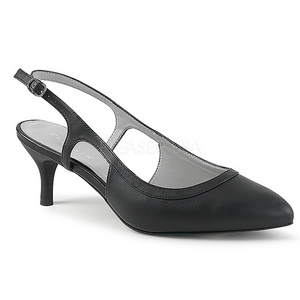 Negro Polipiel 6 cm KITTEN-02 zapatos de salón tallas grandes