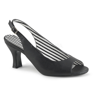Negro Polipiel 7,5 cm JENNA-02 sandalias tallas grandes