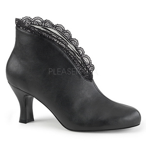 Negro Polipiel 7,5 cm JENNA-105 botines tallas grandes