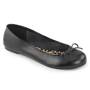 Negro Polipiel ANNA-01 zapatos de bailarinas tallas grandes