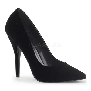 Negro Terciopelo 13 cm SEDUCE-420 zapatos de salón puntiagudos