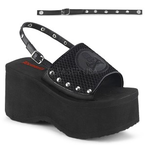 Negros 9 cm Demonia FUNN-32 zapatos plataforma lolita