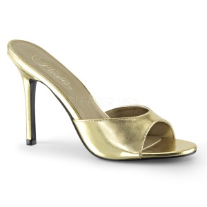 Oro Polipiel 10 cm CLASSIQUE-01 zapatos de pantuflas tacón alto tallas grandes