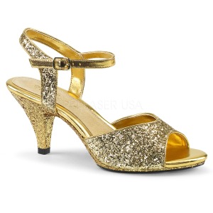 Oro brillo 8 cm BELLE-309G Zapatos para travestis