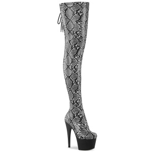 Patr�n de serpiente negro 18 cm ADORE botas por encima de la rodilla con cordones