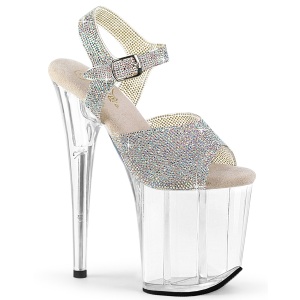 Plata 20 cm FLAMINGO plataforma zapatos de tac�n con piedras