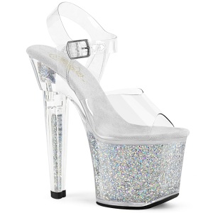 Plateados 18 cm LOVESICK-708SG brillo plataforma sandalias de tac�n alto