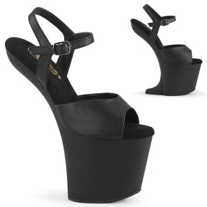 Polipiel 20 cm CRAZE-809 Heelless plataforma tacones altos pony negro