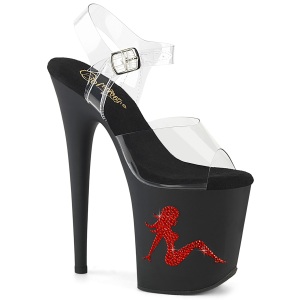 Rojo 20 cm 808TGRS plataforma zapatos de tac�n con piedras