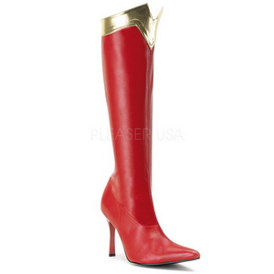 Rojo 9,5 cm WONDER-130 Botas de tacón de mujer