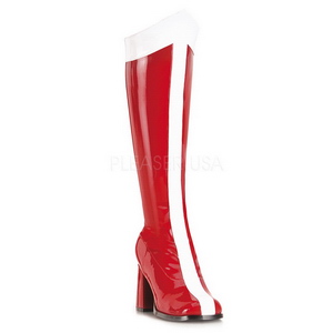 Rojo Blanco 7,5 cm GOGO-305 Botas de tacón de mujer