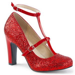 Rojo Brillo 10 cm QUEEN-01 zapatos de salón tallas grandes