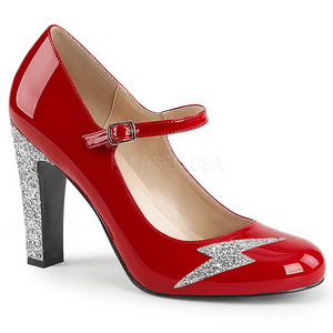 Rojo Charol 10 cm QUEEN-02 zapatos de salón tallas grandes