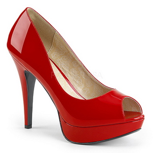 Rojo Charol 13,5 cm CHLOE-01 zapatos de salón tallas grandes